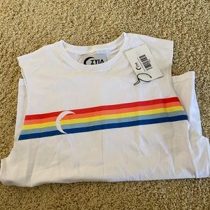 Zyia muscle tank rainbow size large